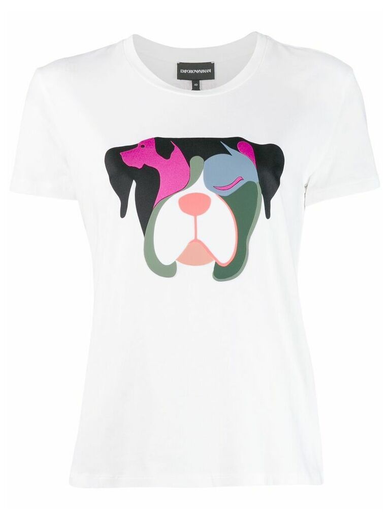 Ea7 Emporio Armani dog print T-shirt - White
