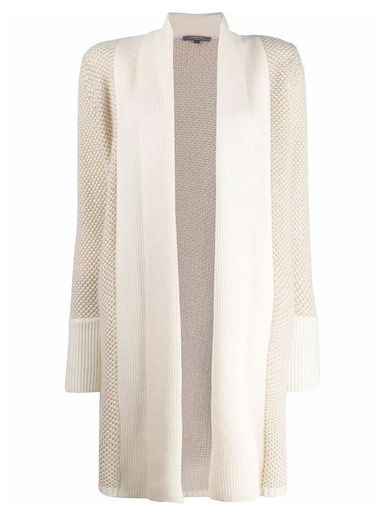 N.Peal draped knitted cardigan - NEUTRALS