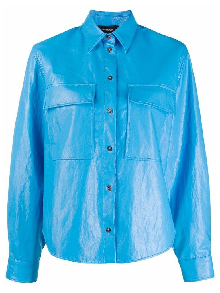 Cédric Charlier chest pocket shirt - Blue