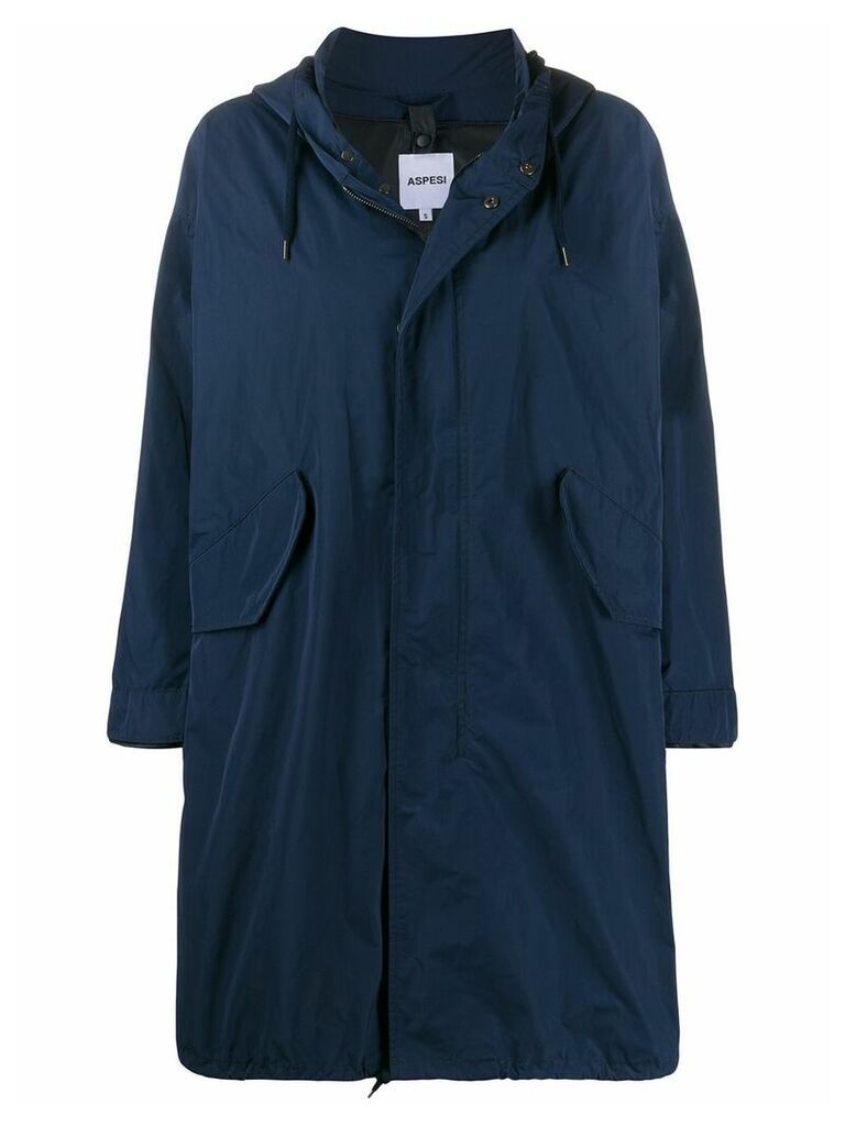 Aspesi oversized hooded coat - Blue