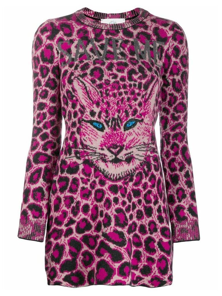 Alberta Ferretti cat face sweater dress - PINK