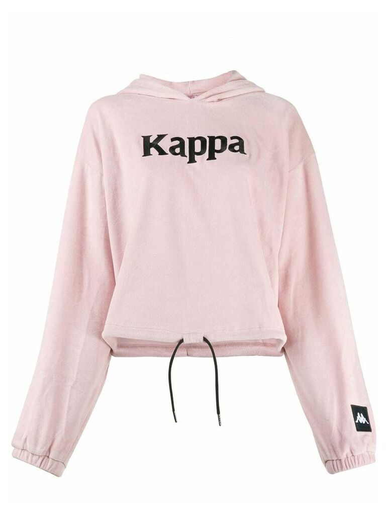 Kappa drawstring logo hoodie - PINK