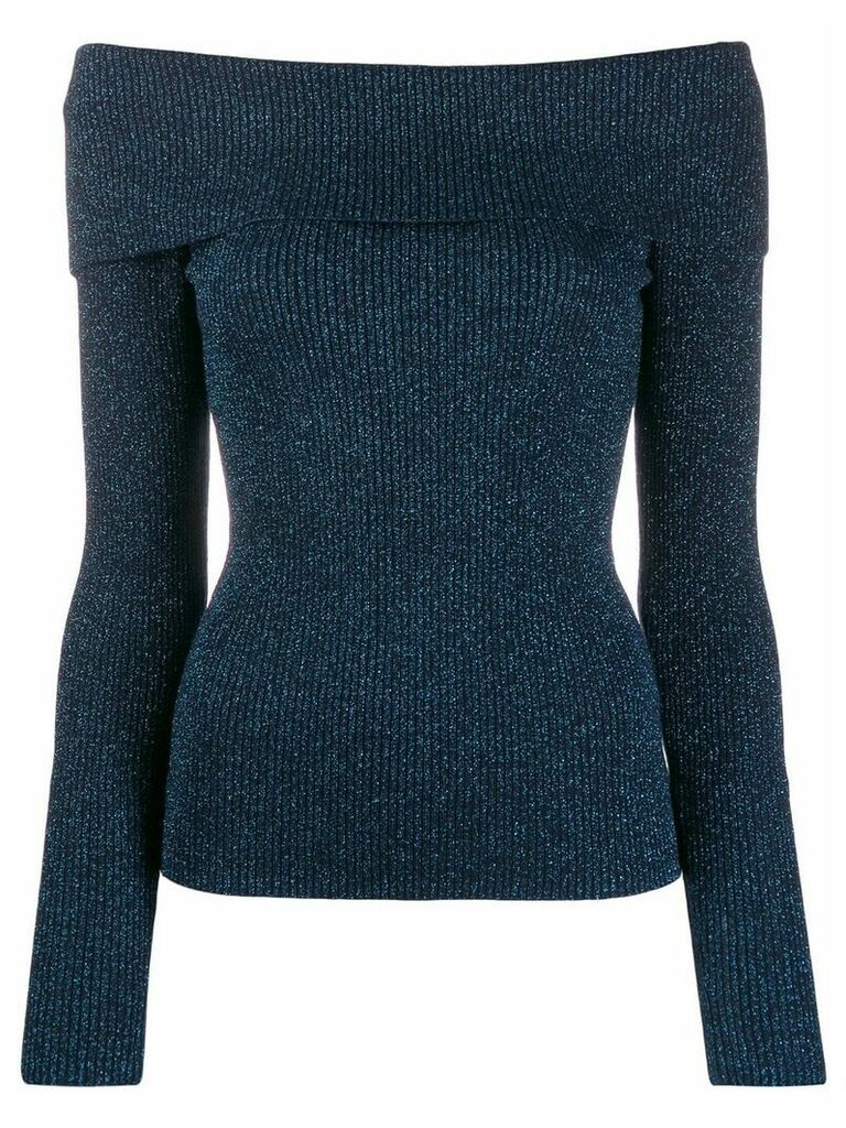 P.A.R.O.S.H. off-shoulder fitted sweater - Blue