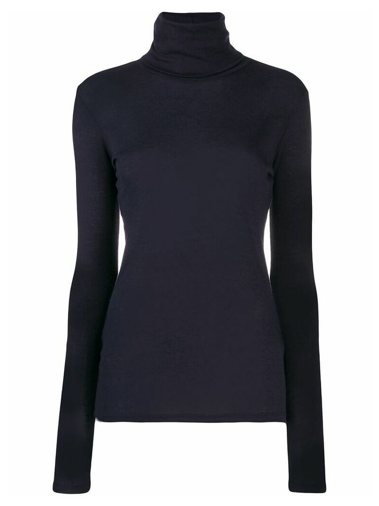 Closed roll neck knit top - Blue