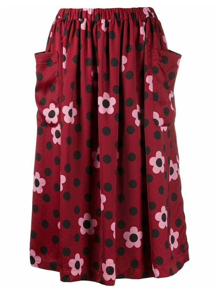 Comme Des Garçons Girl floral print skirt - Red