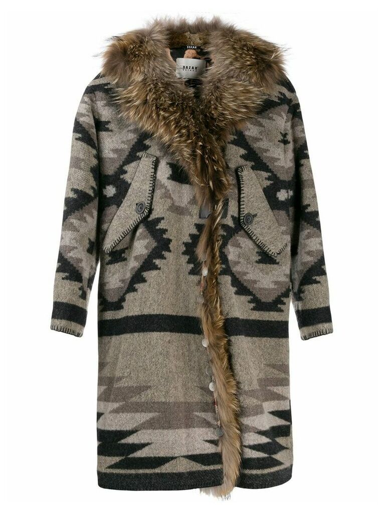 Bazar Deluxe aztec coat - Grey