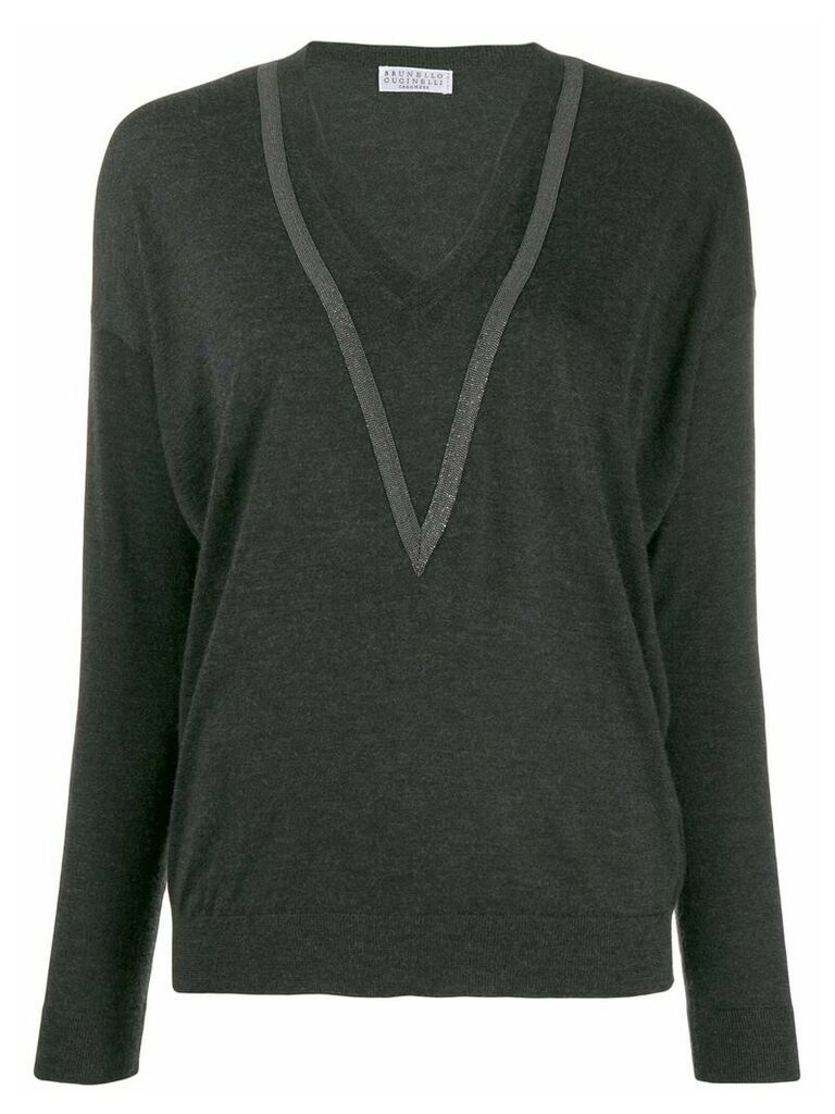 Brunello Cucinelli v-neck sweatshirt - Grey