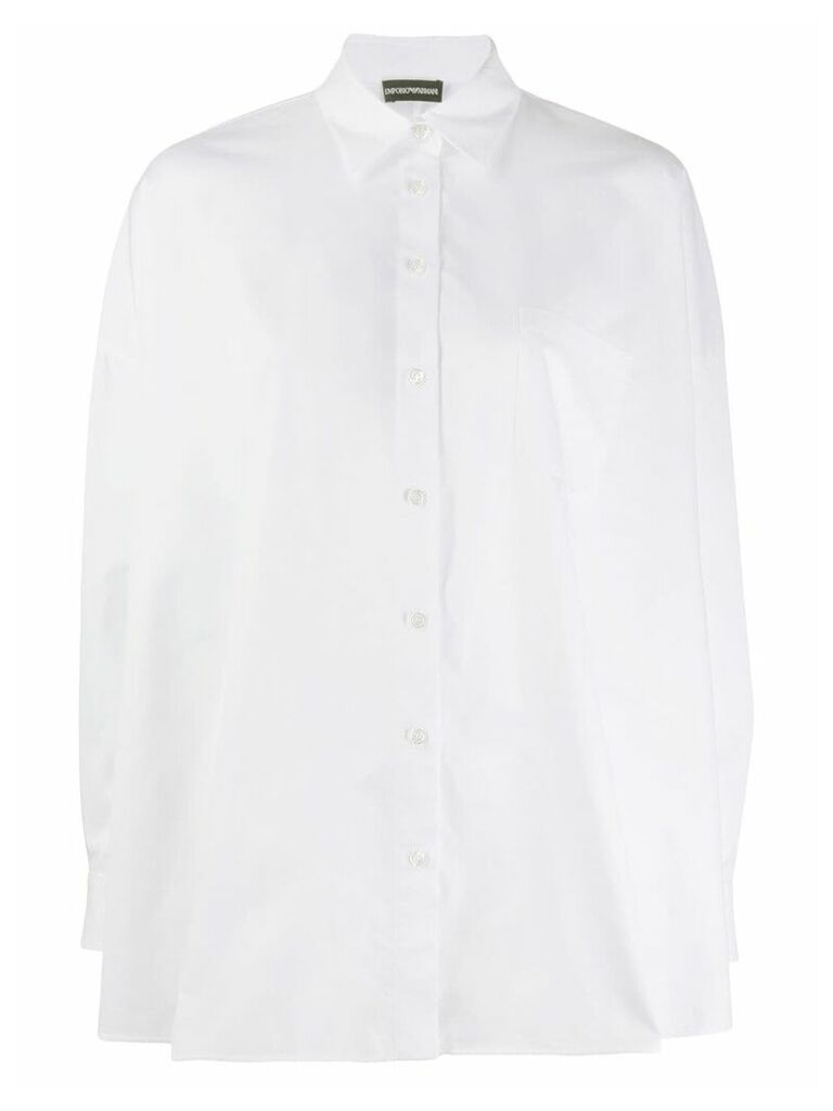 Emporio Armani wide hem long sleeve shirt - White