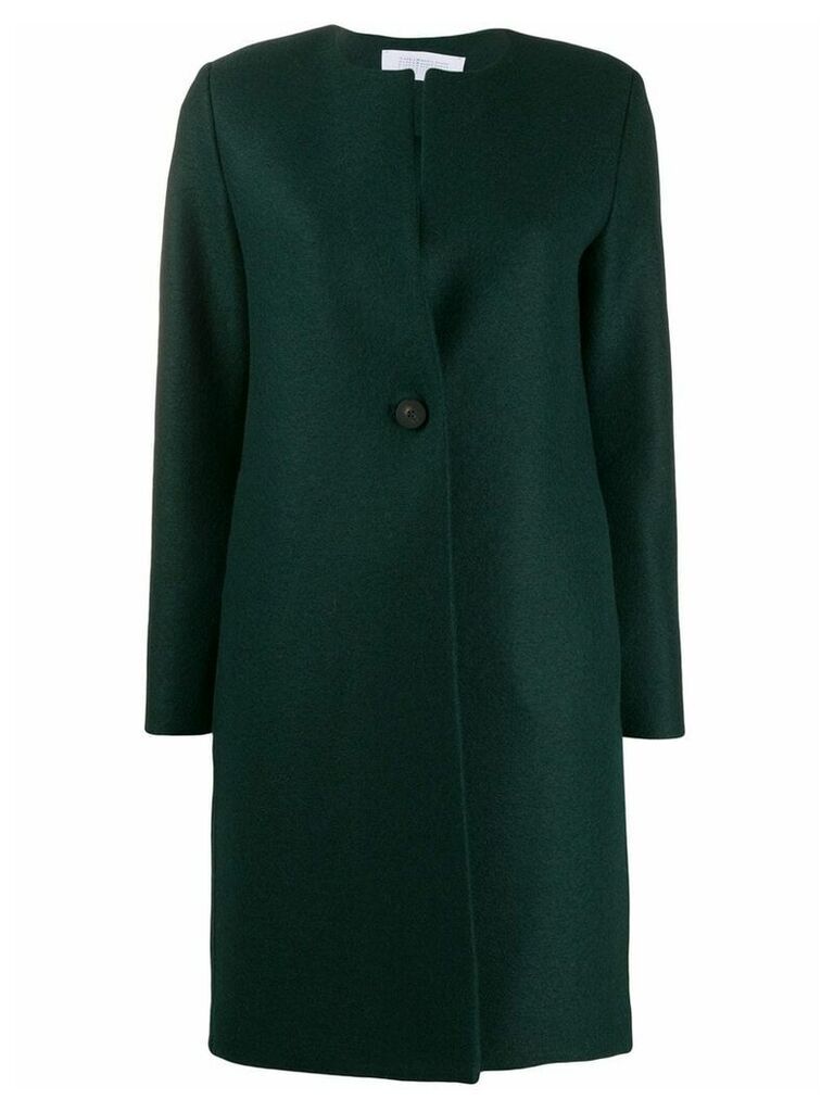 Harris Wharf London single breasted collarless coat - Green
