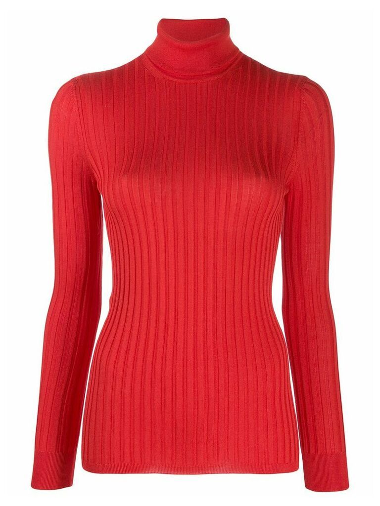 Gucci Fine silk turtleneck knitted top - Red