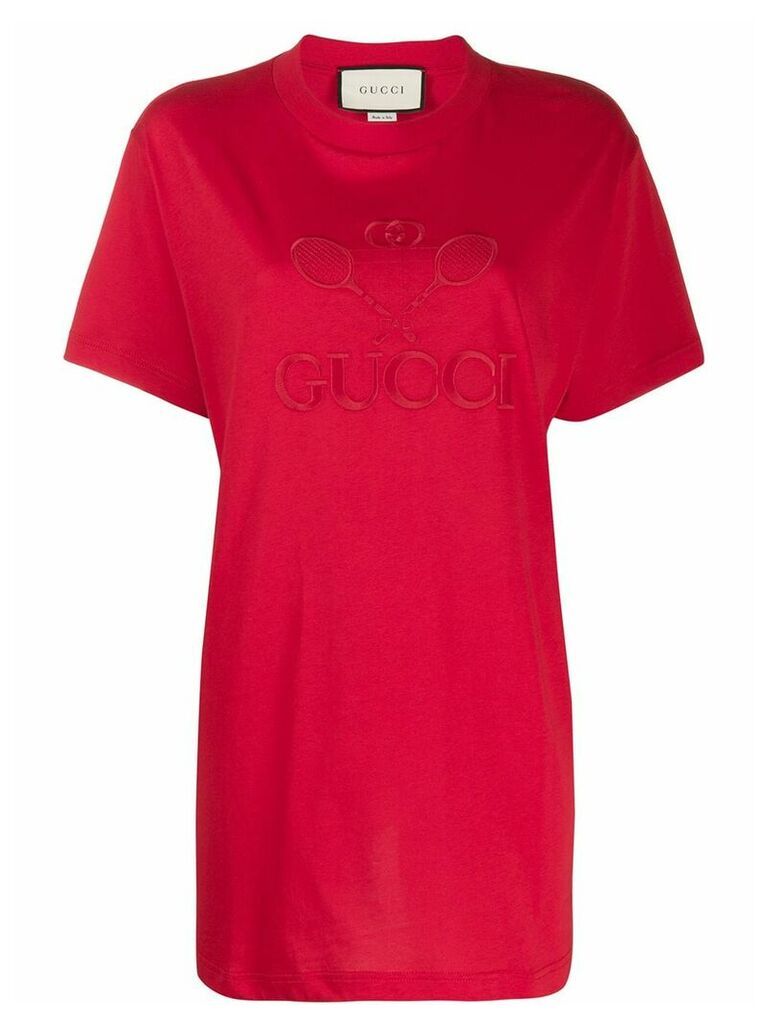 Gucci T-shirt with Gucci Tennis embroidery - Red