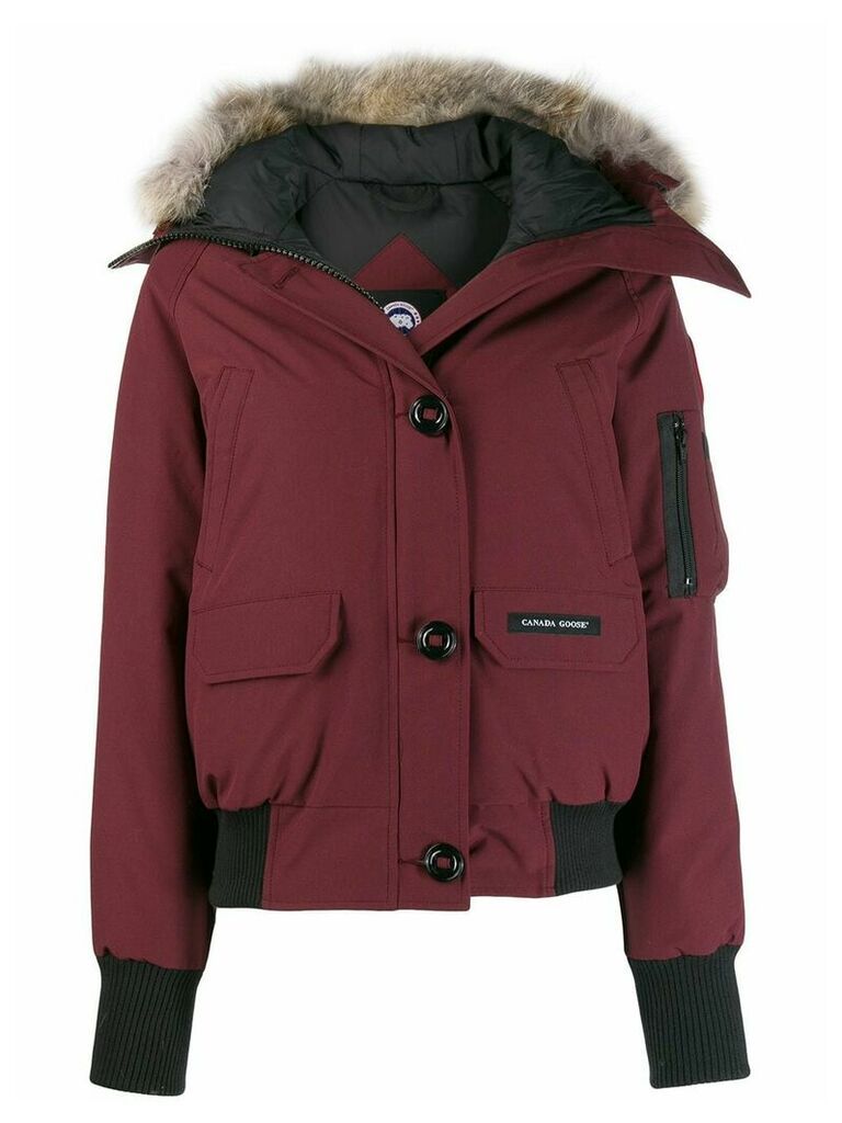 Canada Goose trimmed hood puffer jacket - Red