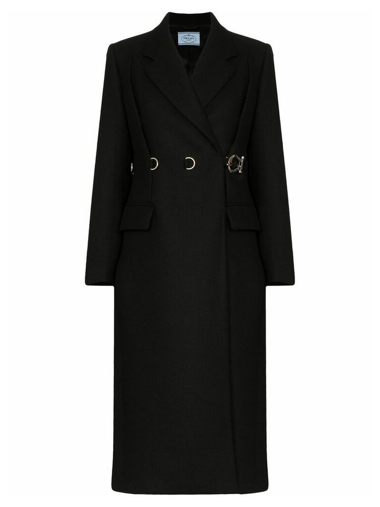 Prada buckle detail coat - Black
