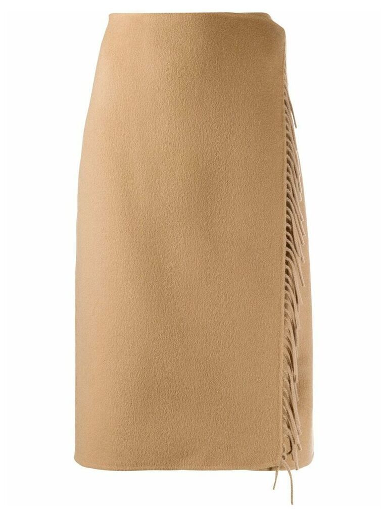 P.A.R.O.S.H. wrap style midi skirt - Brown