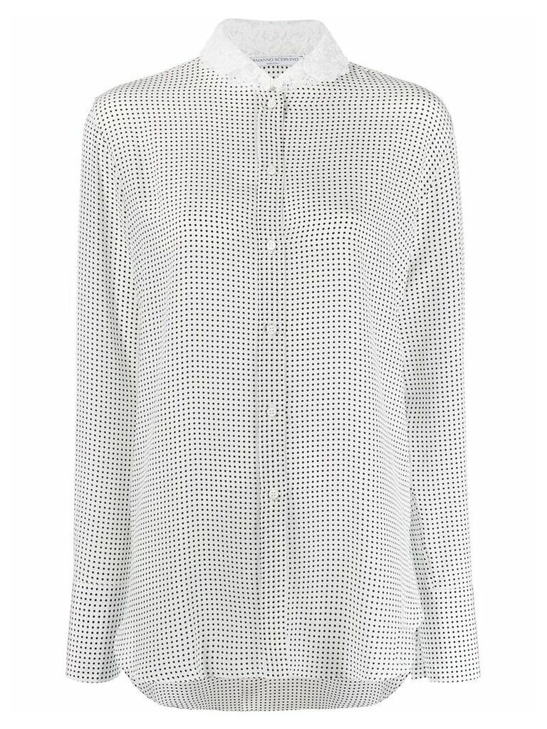 Ermanno Scervino polka dot print longline shirt - White