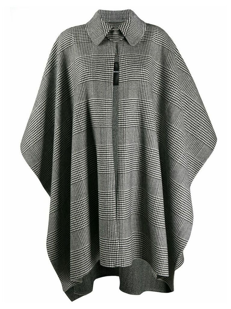 Ermanno Scervino checked pattern cape coat - Black