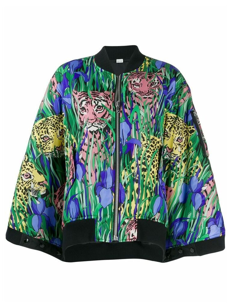 Gucci Feline Garden print bomber jacket - Green