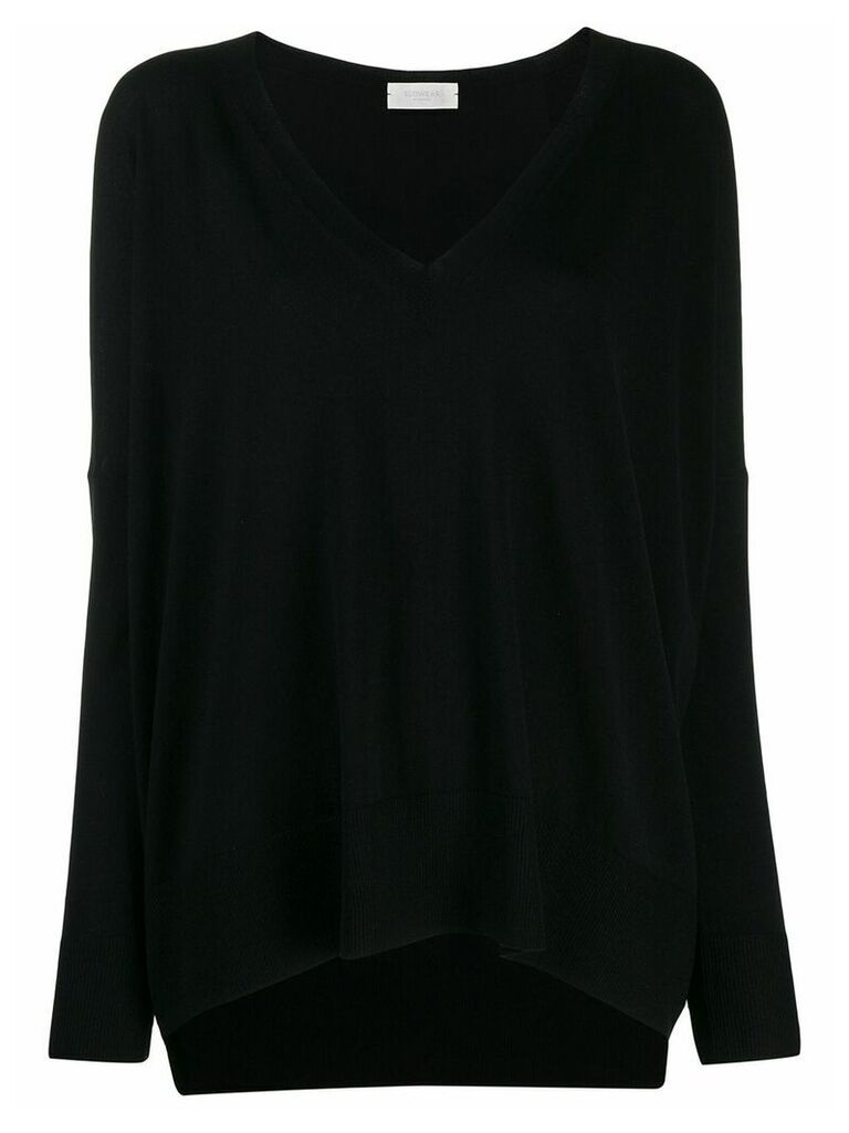 Zanone oversized long-sleeve sweater - Black