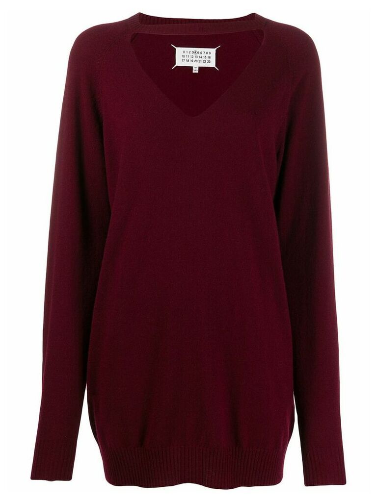 Maison Margiela knitted cut-out jumper - Red