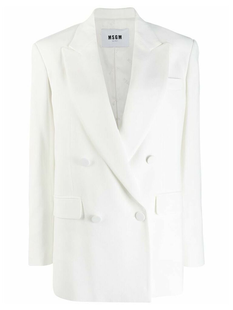 MSGM double breasted blazer - White