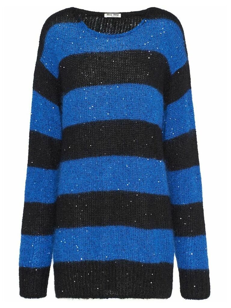 Miu Miu oversize stripe jumper - Blue