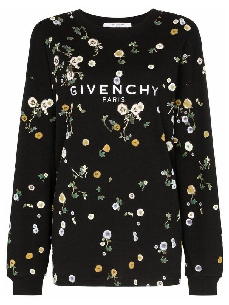 Givenchy floral logo print sweatshirt - Black