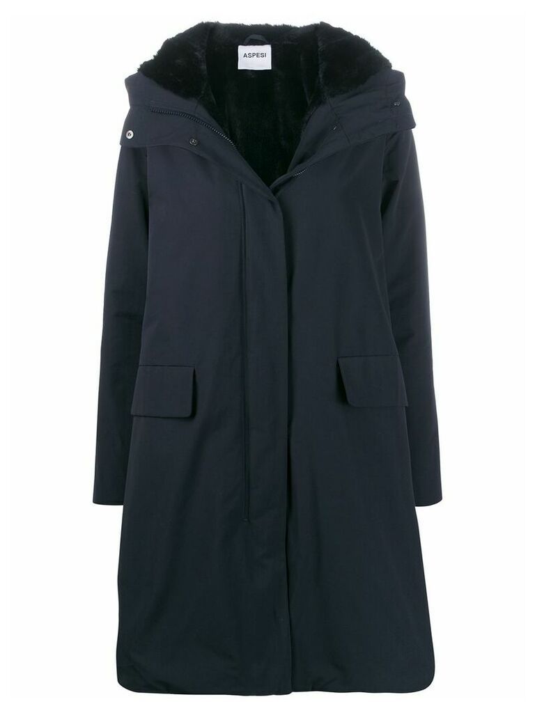 Aspesi hooded midi coat - Blue