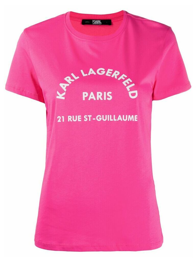 Karl Lagerfeld address logo T-shirt - PINK