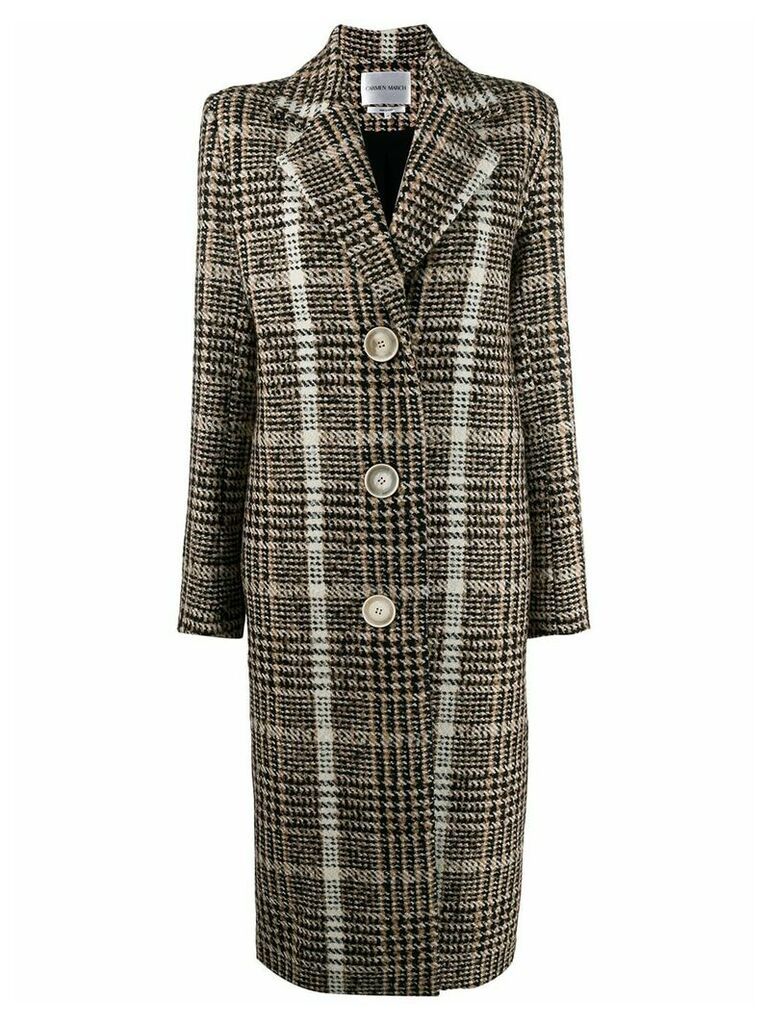 Carmen March checked single-breasted coat - NEUTRALS