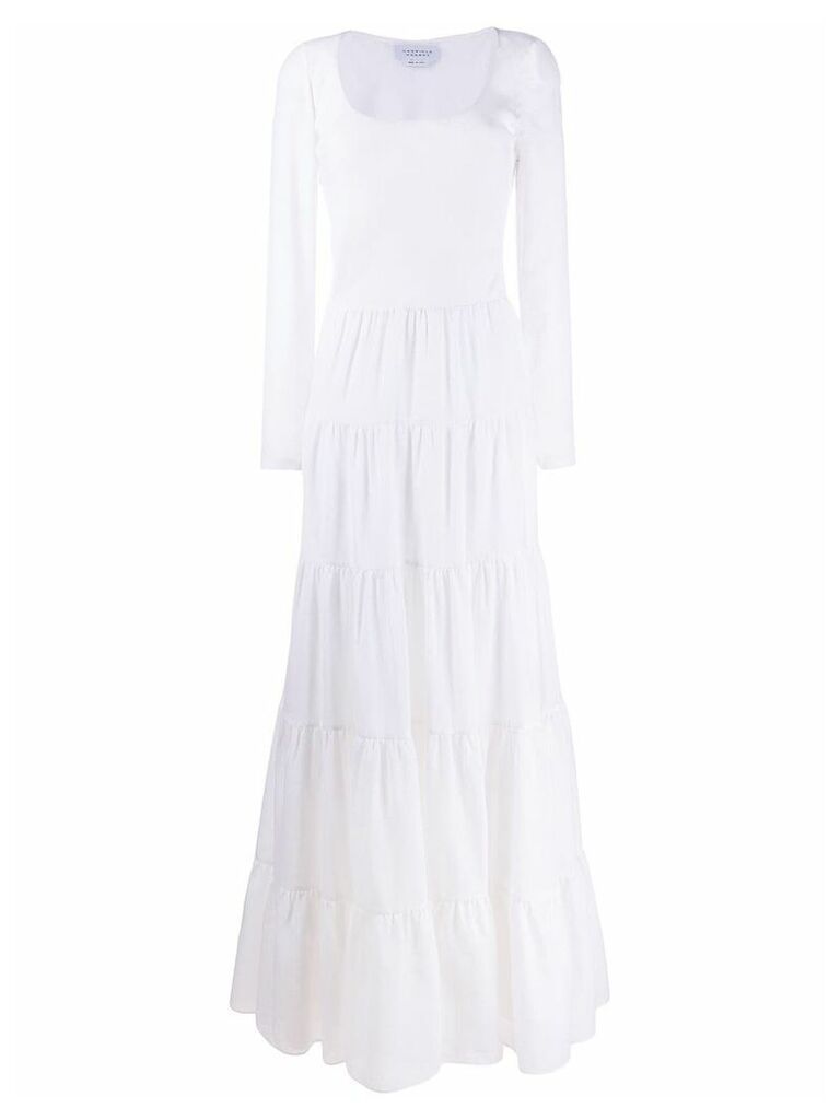 Gabriela Hearst tiered long sleeve dress - White