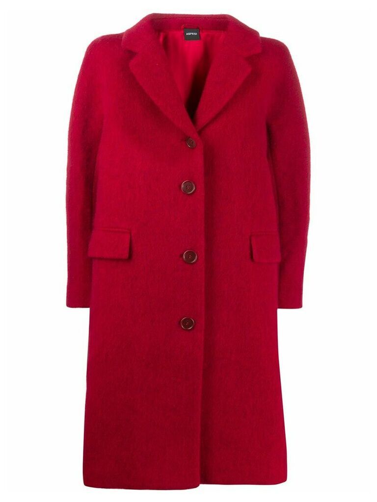 Aspesi paneled single breasted coat - Red