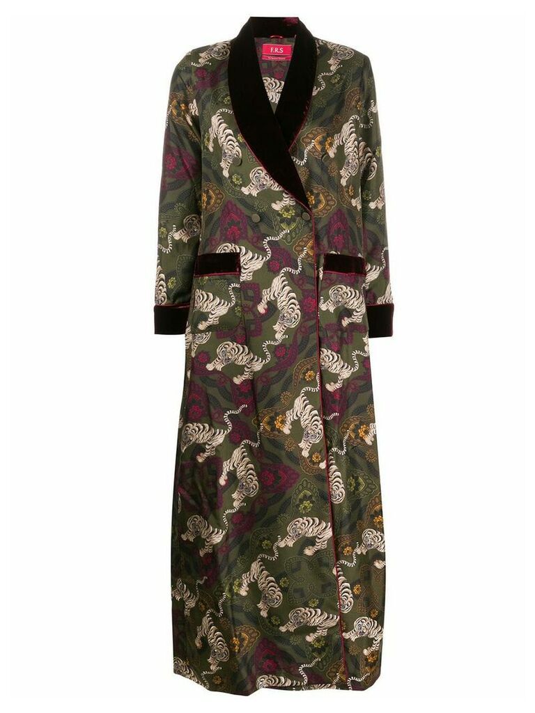 F.R.S For Restless Sleepers printed silk coat - Green