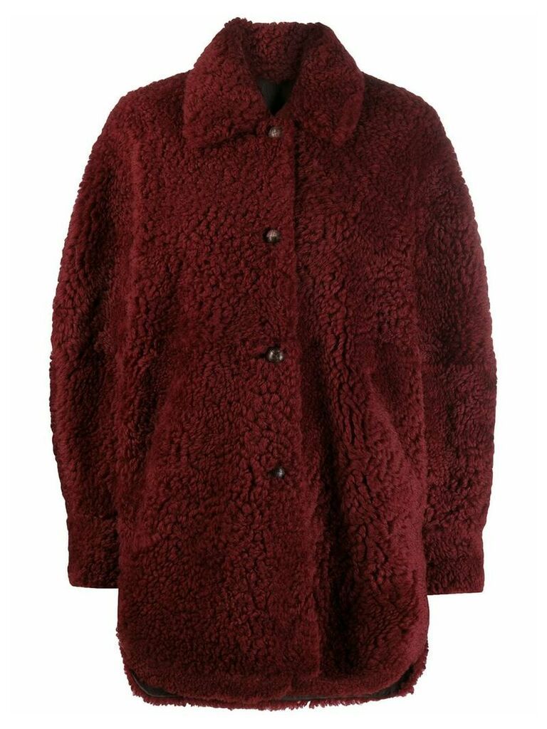 Isabel Marant Sarvey shearling coat - Red