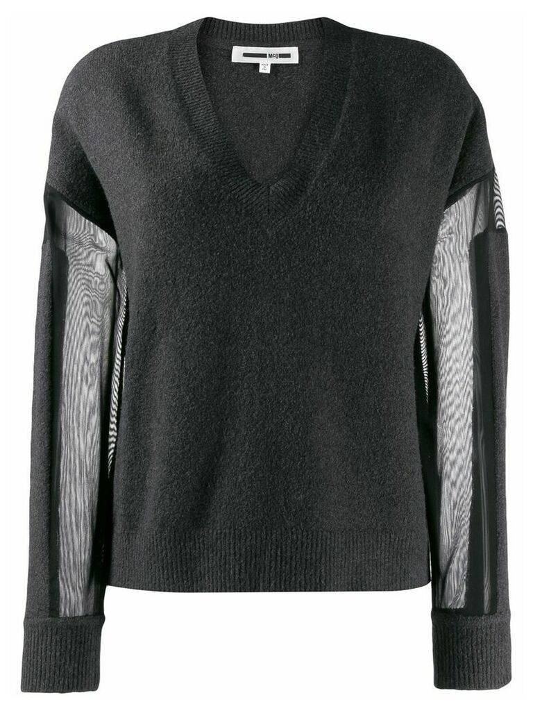 McQ Alexander McQueen sheer panel jumper - Grey
