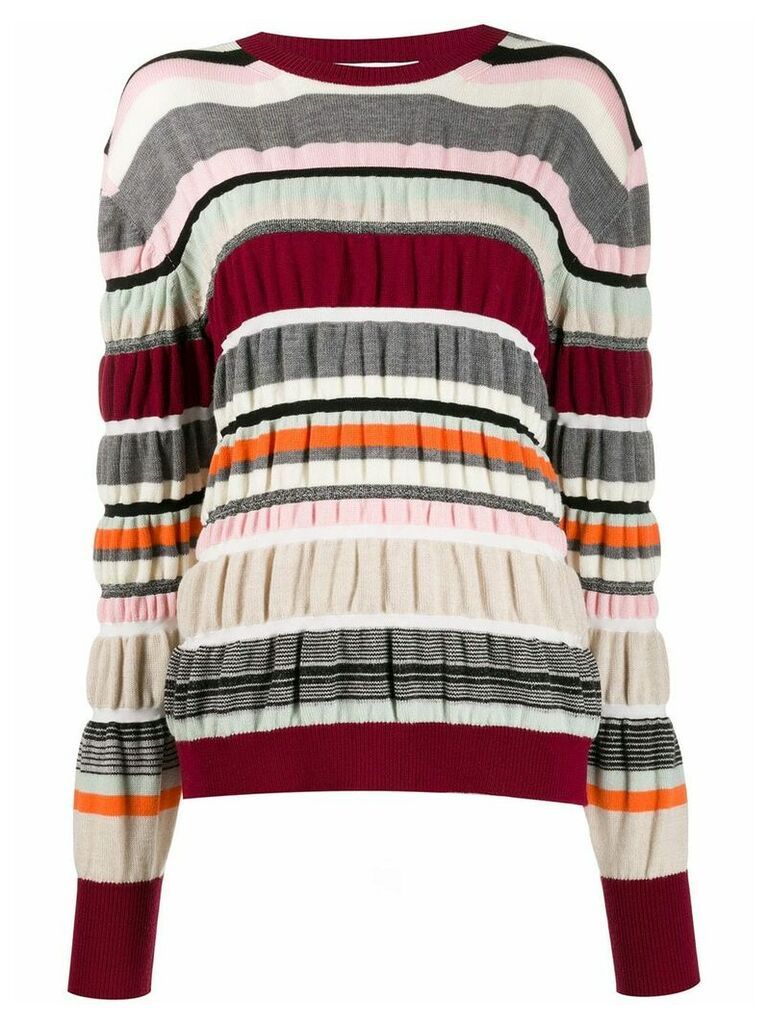 JW Anderson striped ruched jumper - Red