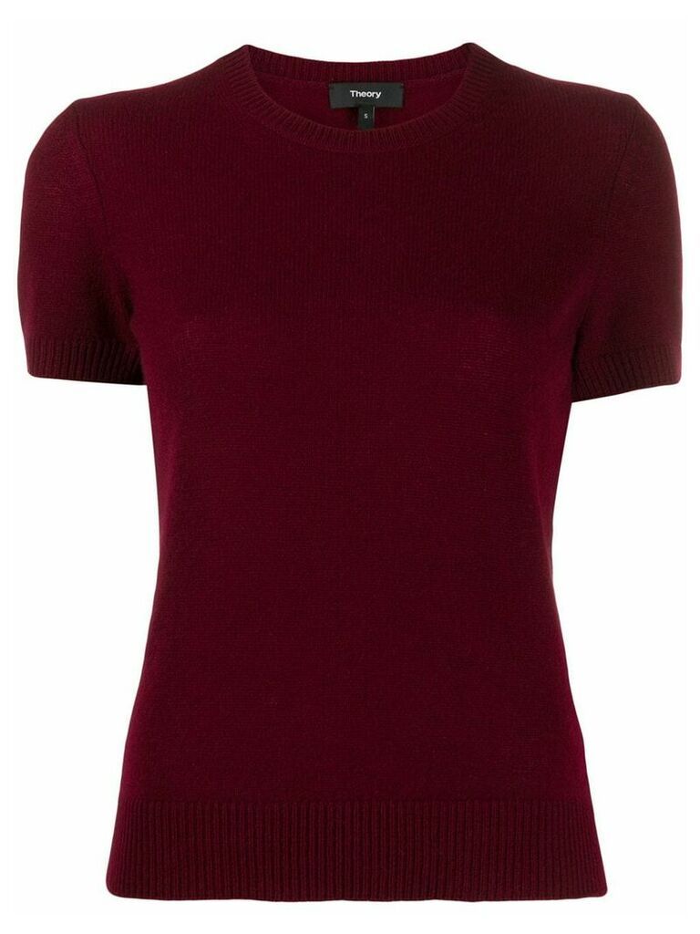 Theory short-sleeved cashmere top - Red