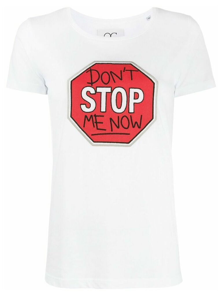 Quantum Courage slogan stop sign T-shirt - White