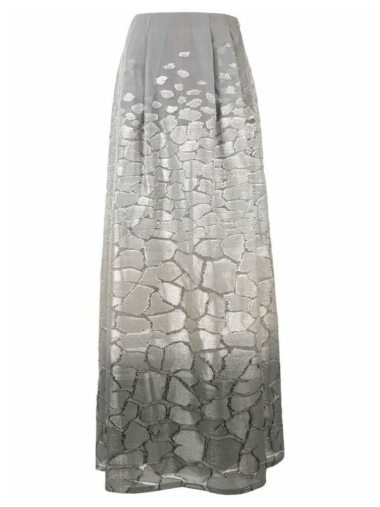 Alberta Ferretti metallic threading a-line skirt - Grey