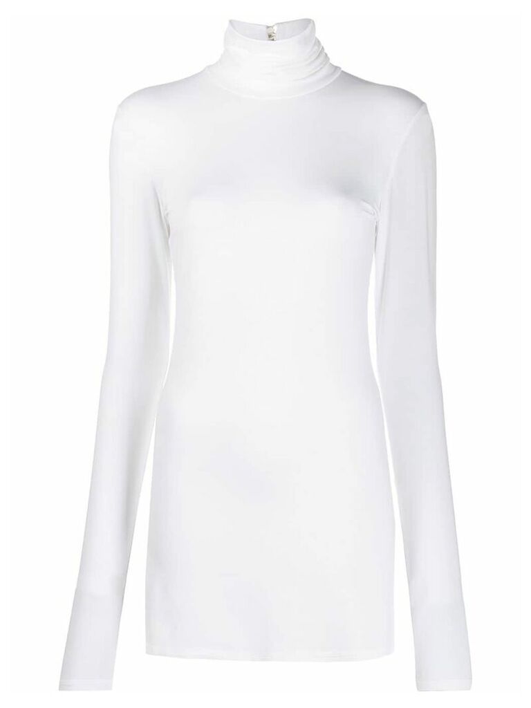 Styland roll neck fitted top - White