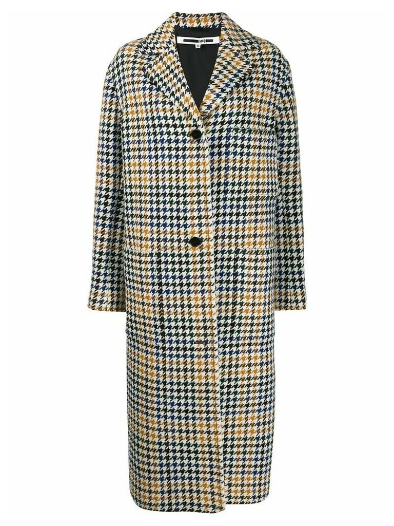 McQ Alexander McQueen houndstooth single-breasted coat - White