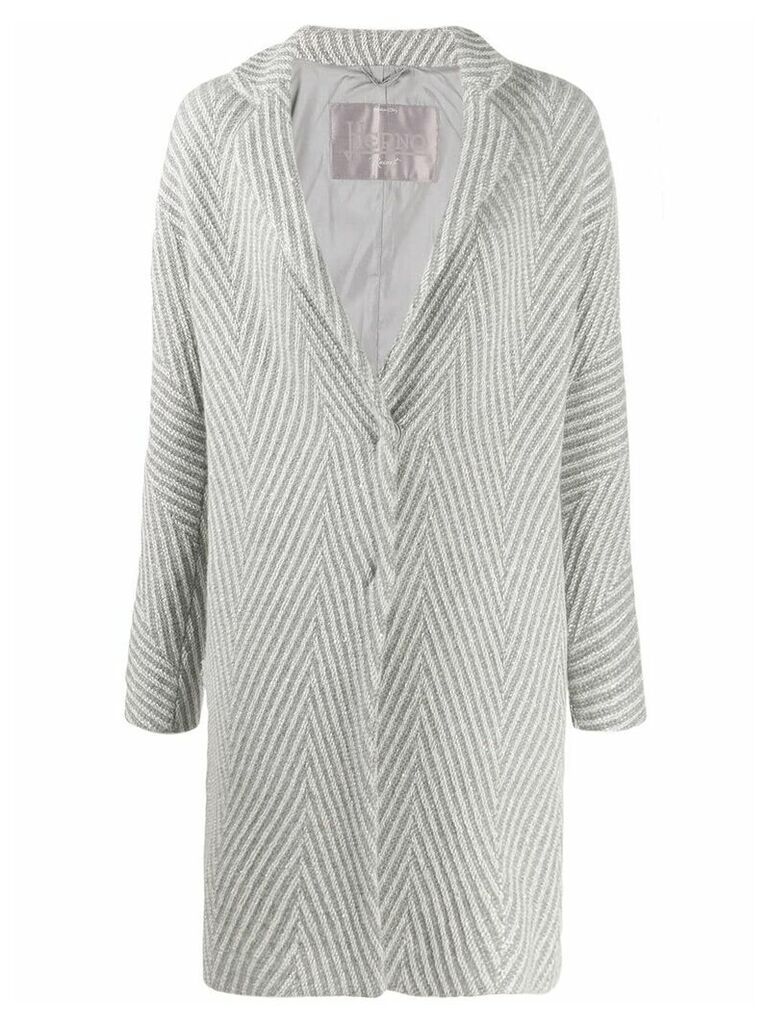 Herno geometric pattern single-breasted coat - Grey
