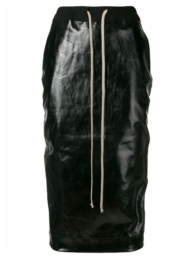 Rick Owens DRKSHDW elasticated varnished skirt - Black
