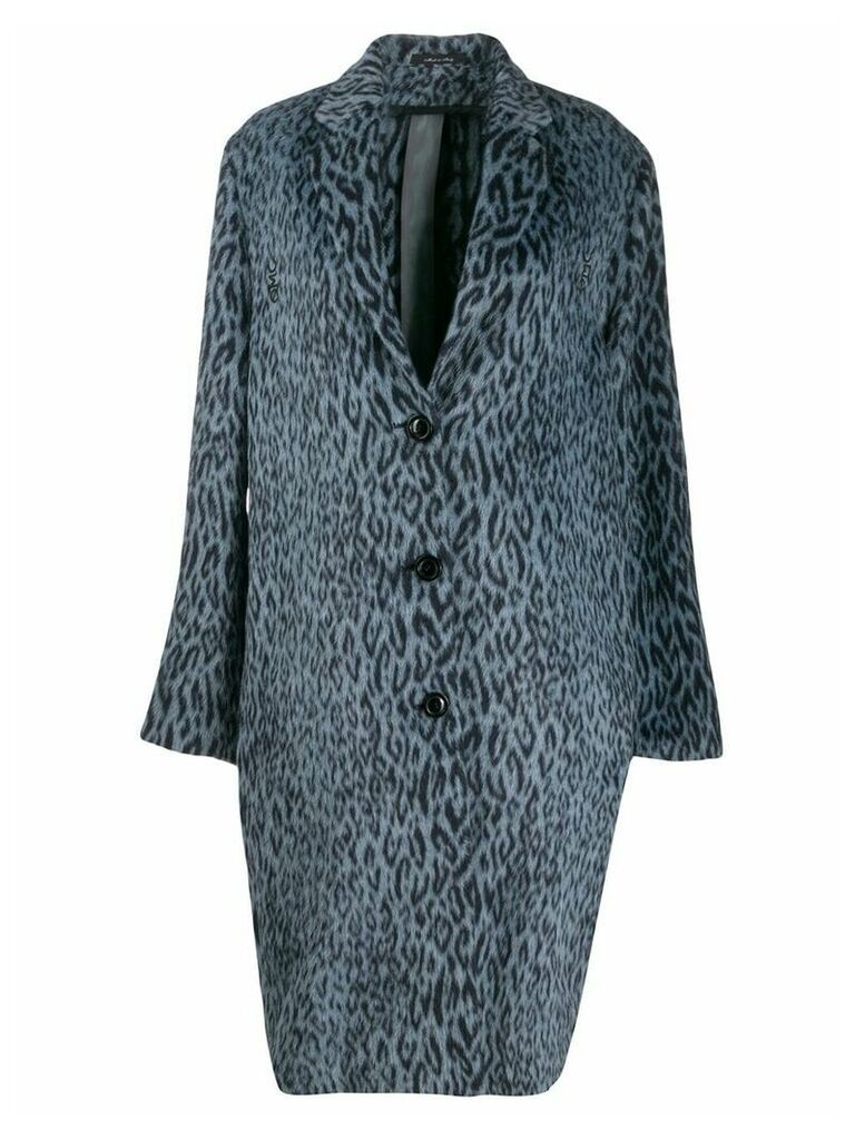 Omc leopard-print coat - Blue