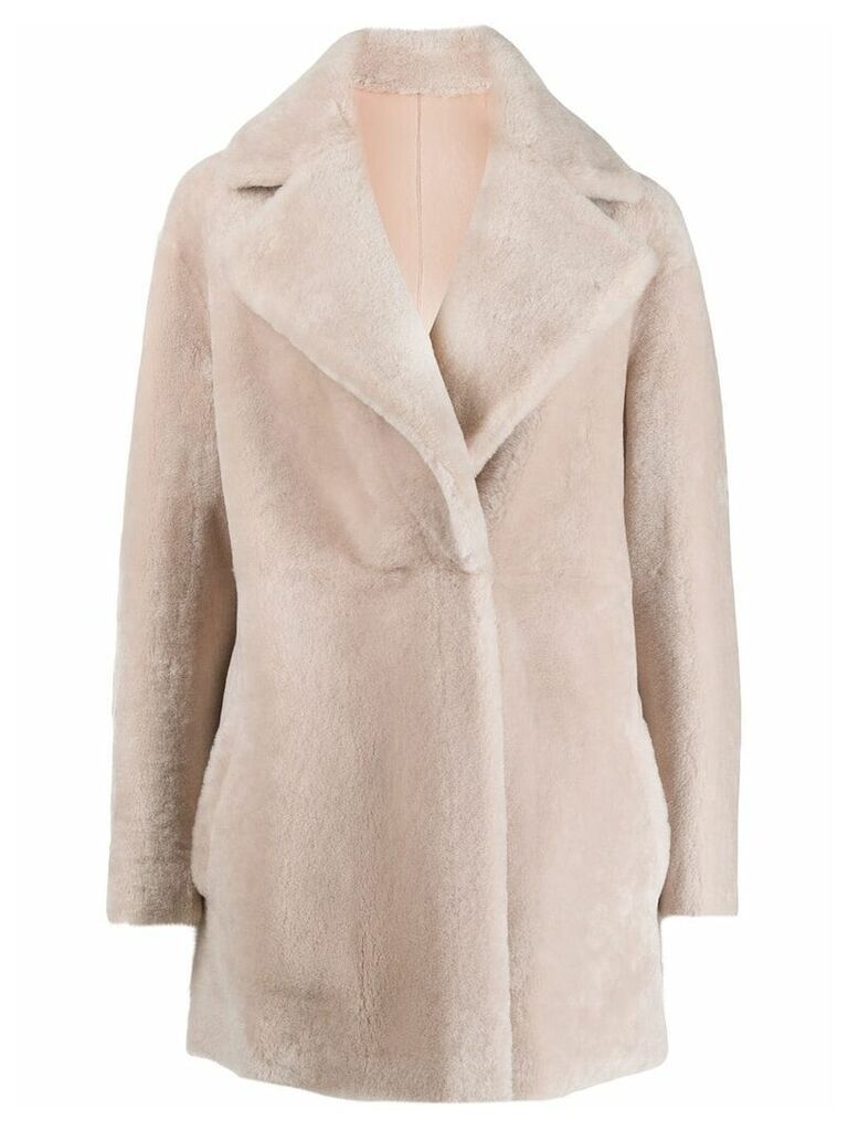 Blancha faux fur single-breasted coat - PINK