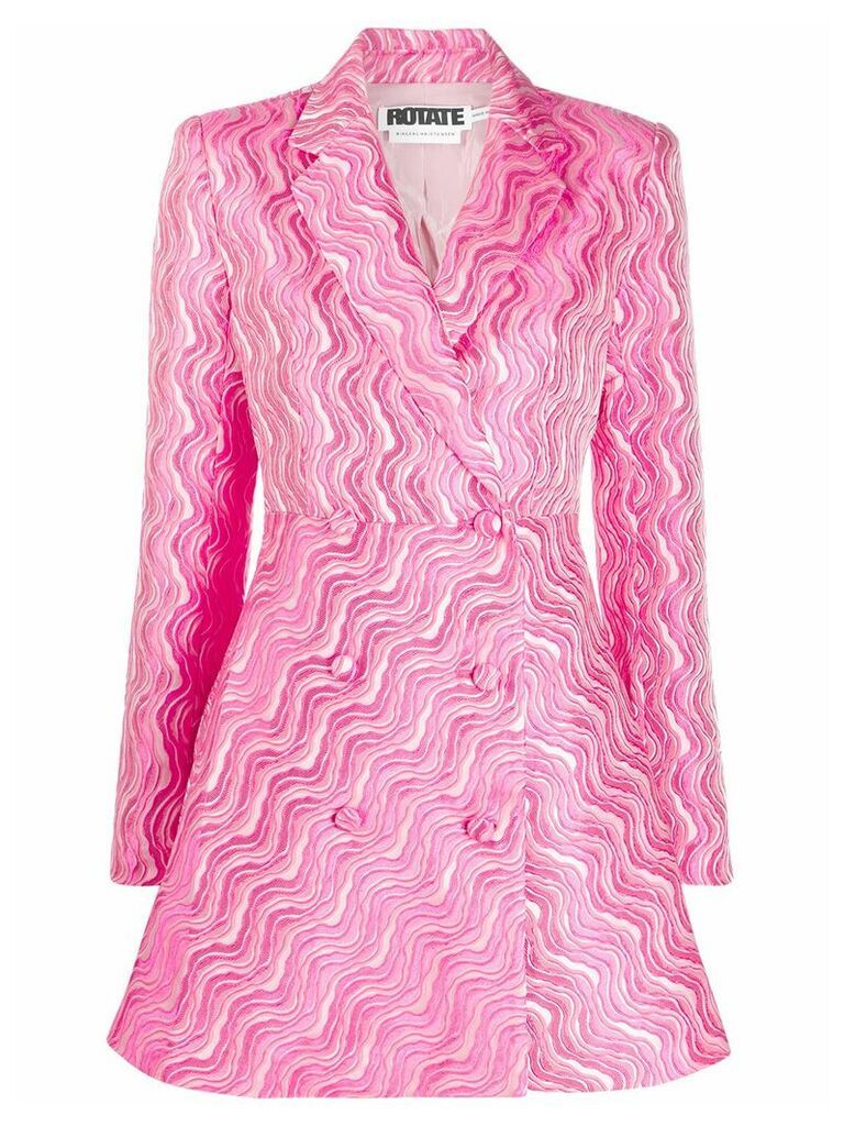 Rotate abstract print double-breasted dress - Pink