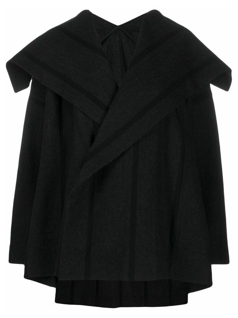 Issey Miyake oversized striped coat - Black