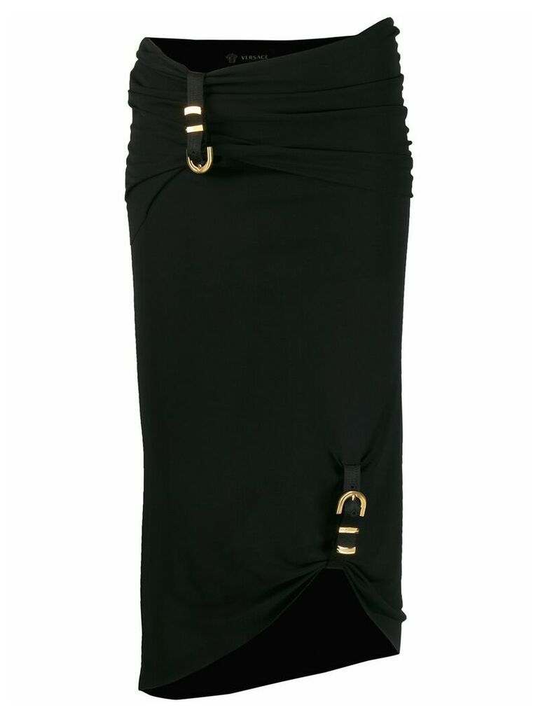 Versace asymmetric buckle skirt - Black