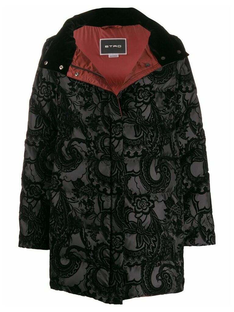 Etro paisley padded coat - Black