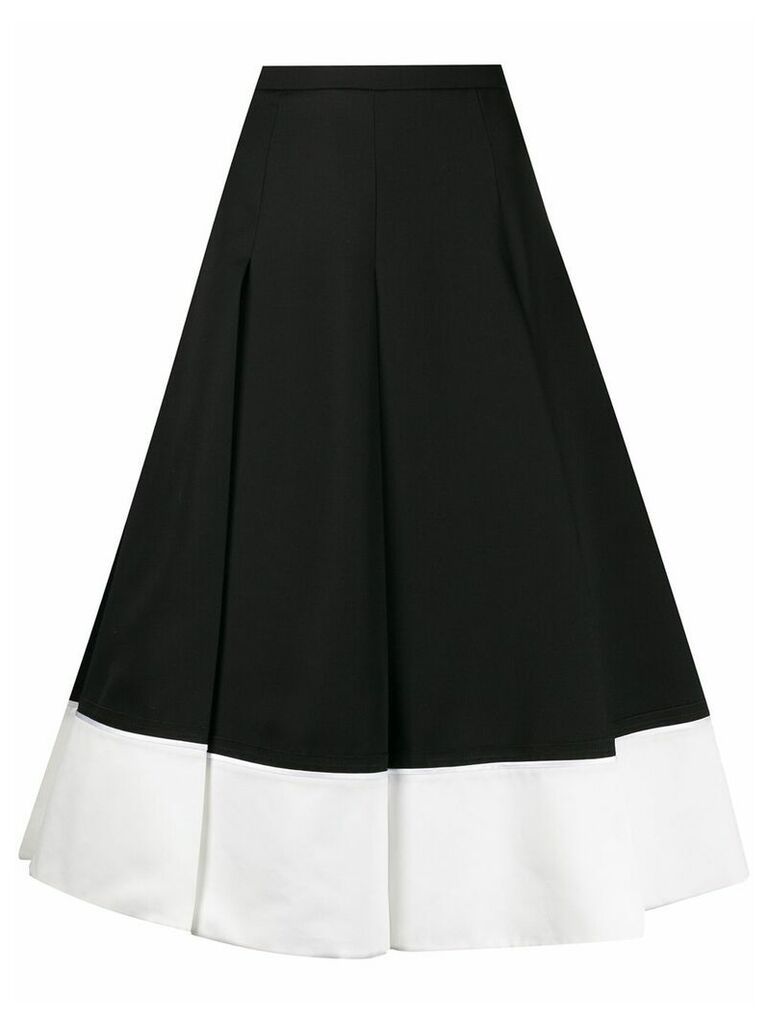 Rochas two tone pleated skirt - Black