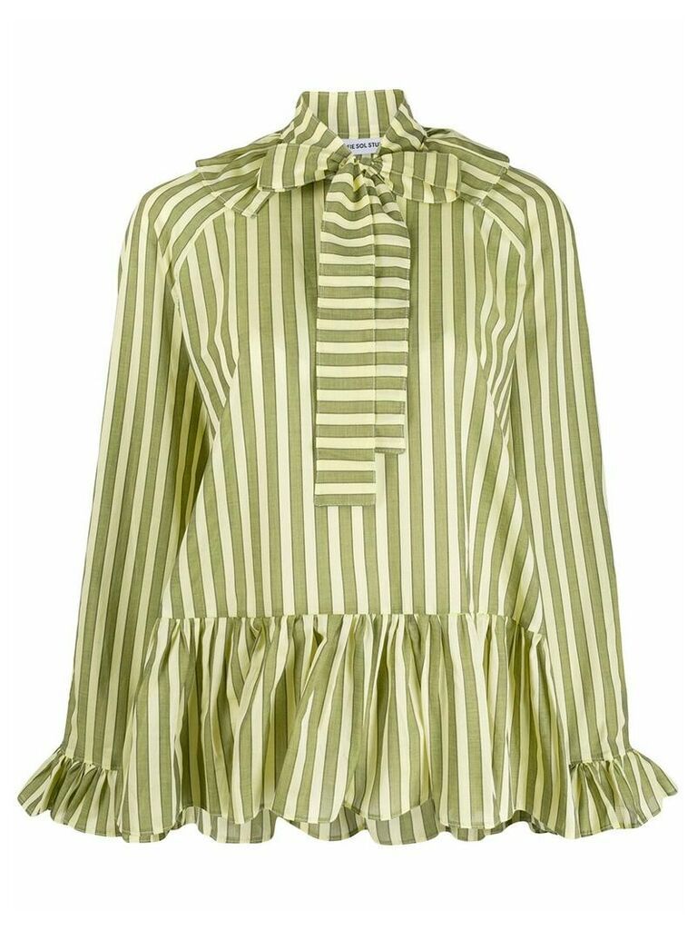 Sofie Sol Studio striped ruffled blouse - Green